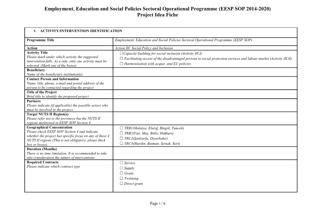 Employment, Education and Social Policies Sectoral Operational Programme (EESP SOP 2014-2020)