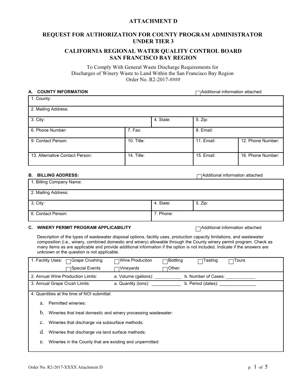 Request for Authorization for Countyprogram Administrator
