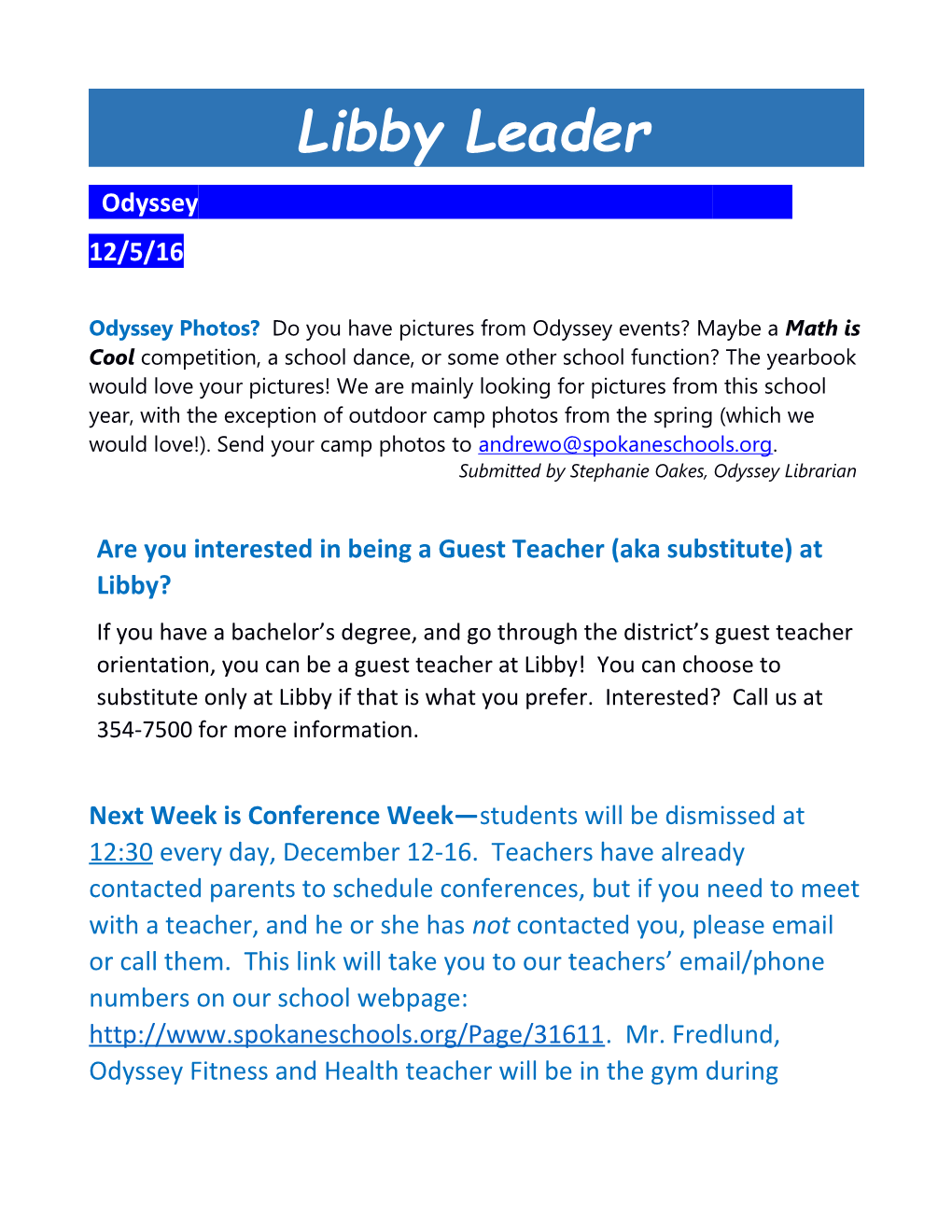 Are You Interested in Being a Guest Teacher (Aka Substitute) at Libby?