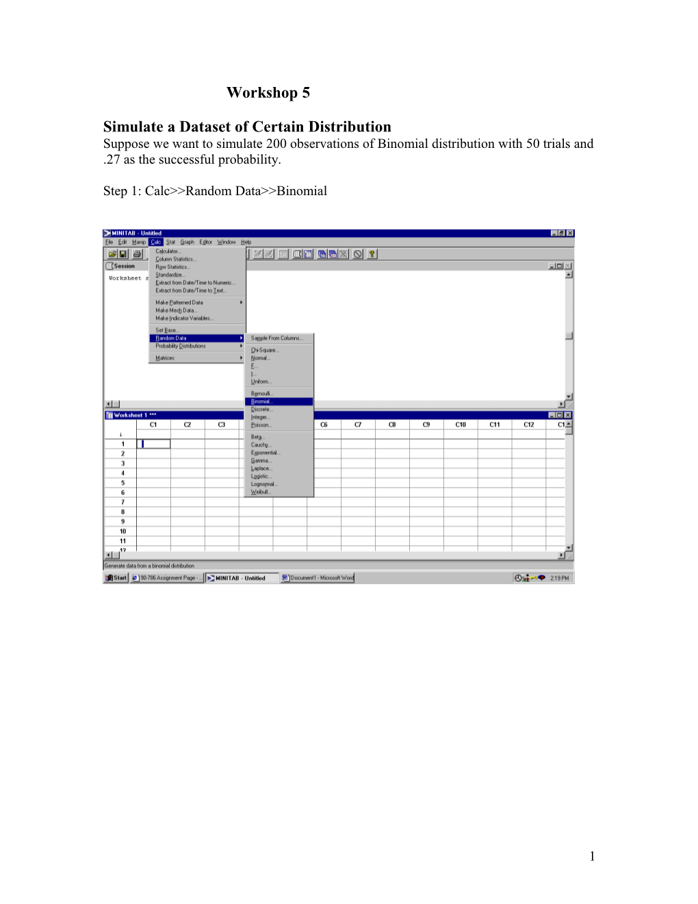 Simulate a Dataset of Certain Distribution