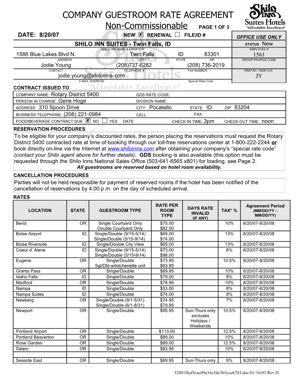 Non-Commissionable PAGE 1 of 3