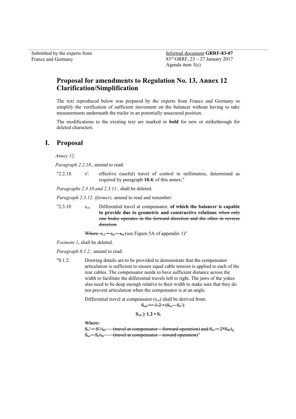 Proposal for Amendments to Regulation No. 13, Annex 12 Clarification/Simplification