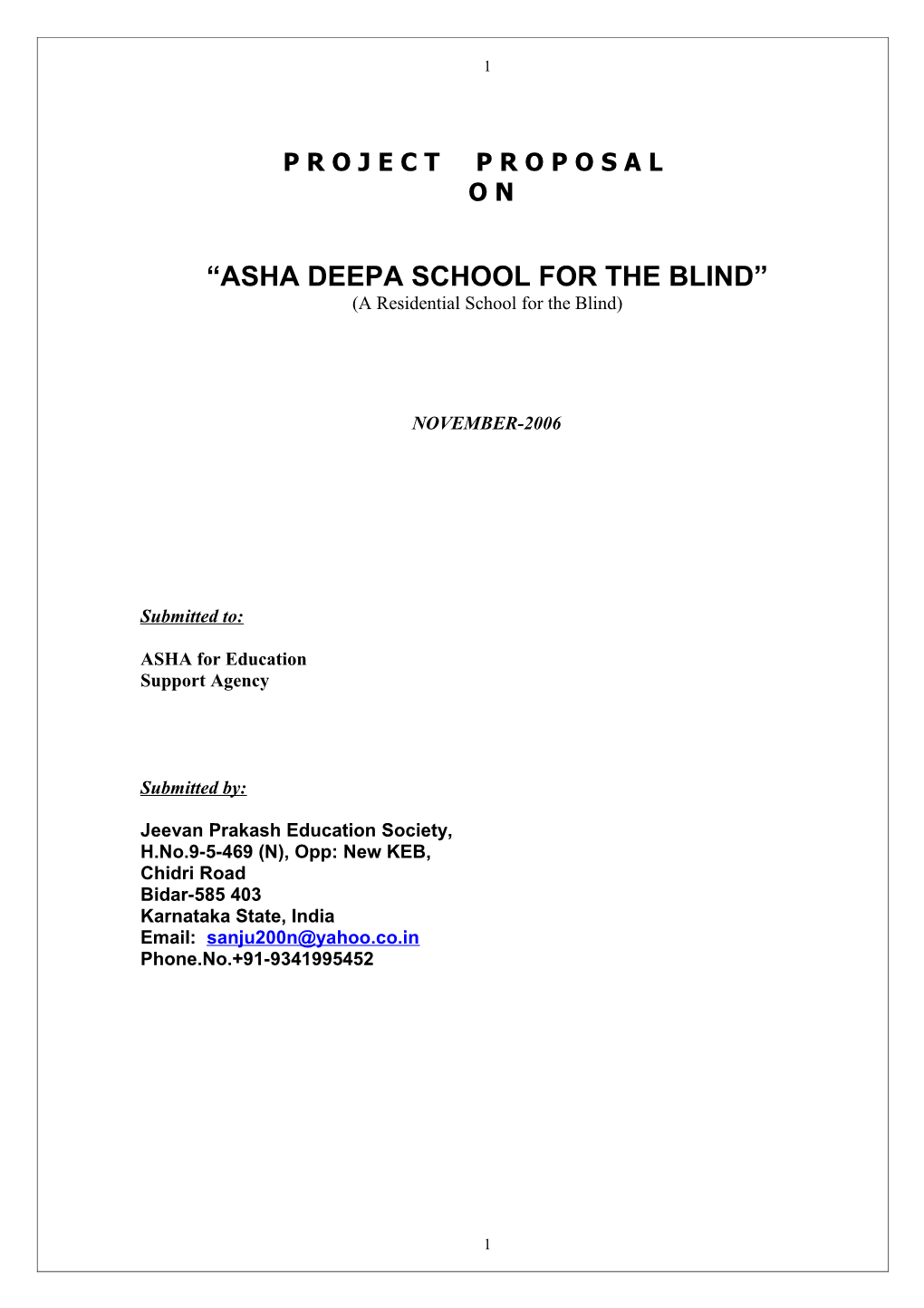 Ashadeepaschool for the Blind