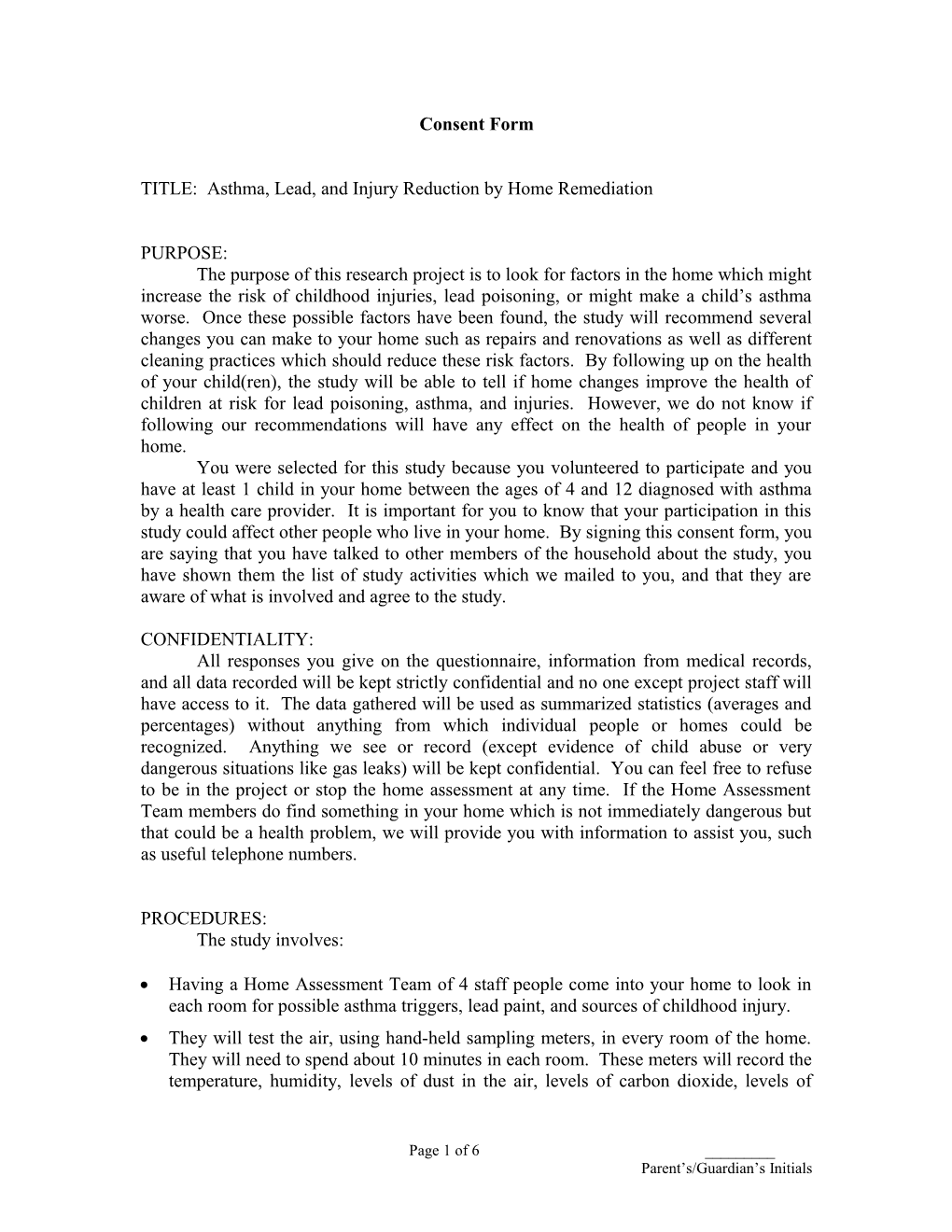 TITLE: Asthma, Lead, and Injury Reduction by Home Remediation