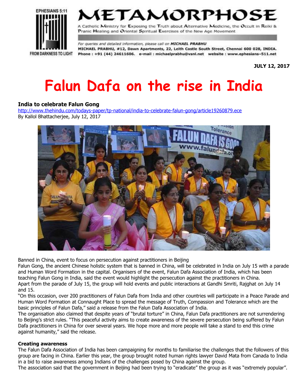 Falun Dafa on the Rise in India
