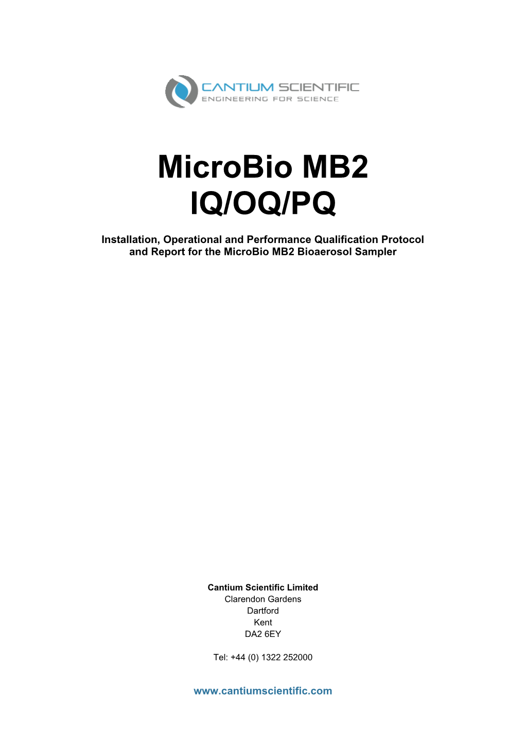 And Report for the Microbio MB2 Bioaerosol Sampler