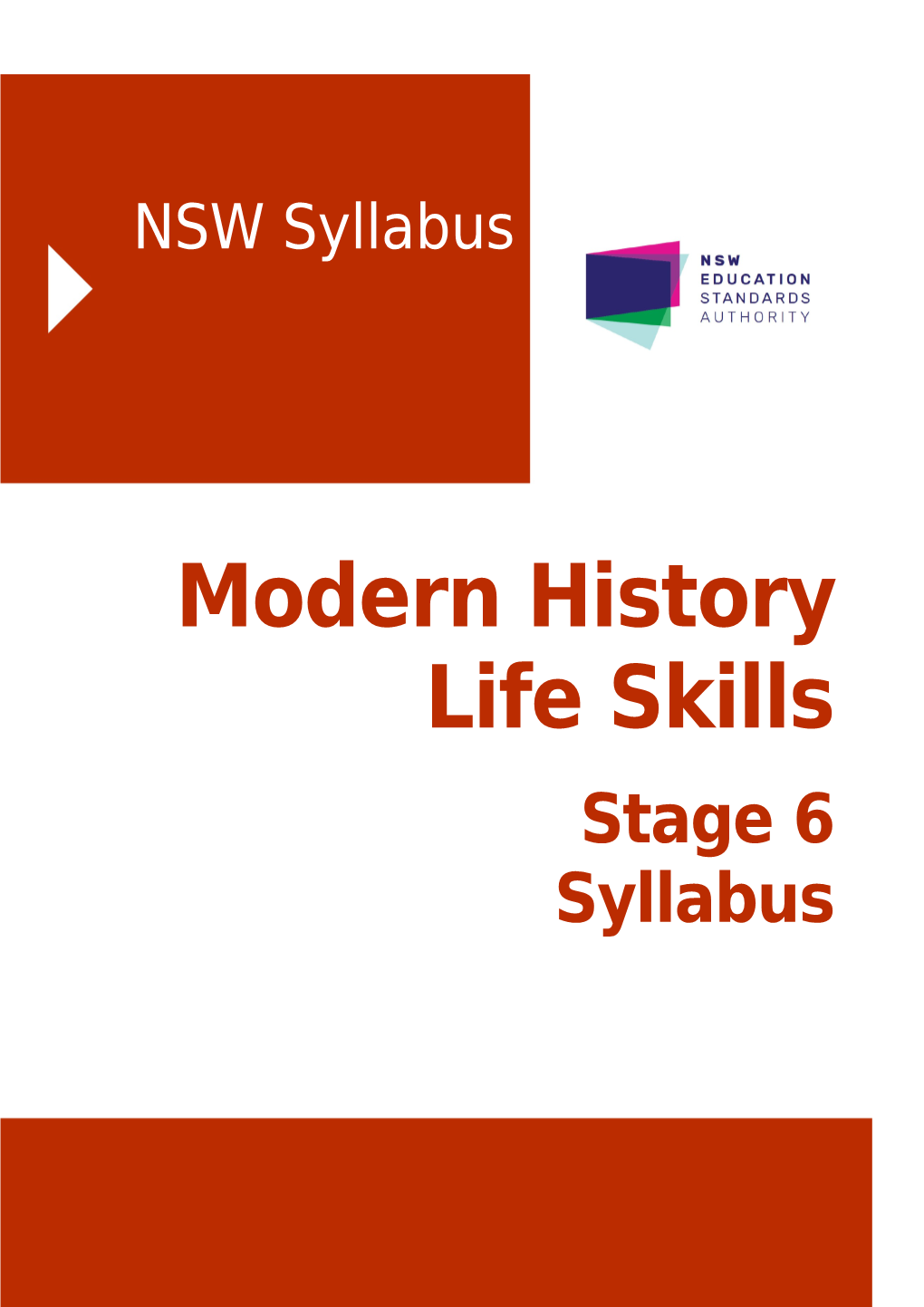 Modern History Life Skills Stage 6 Syllabus 2017