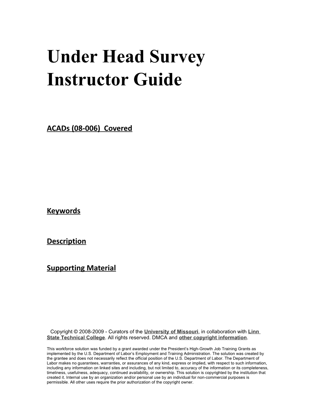 Module 3:Under Head Survey