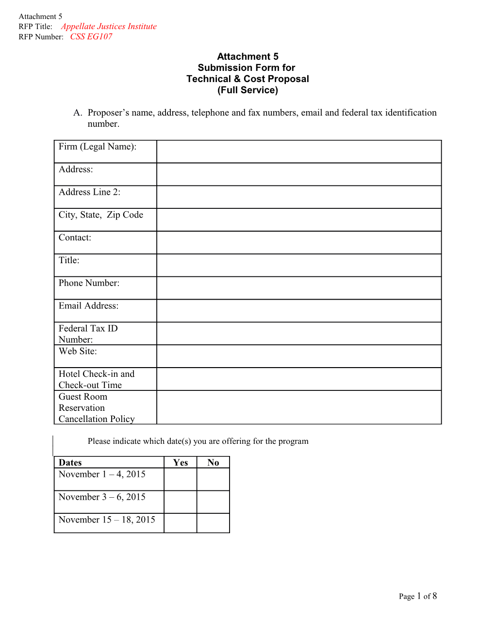 RFP Title: Appellate Justices Institute