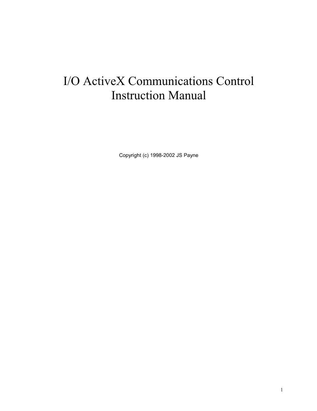 I/O Activex Communications Control