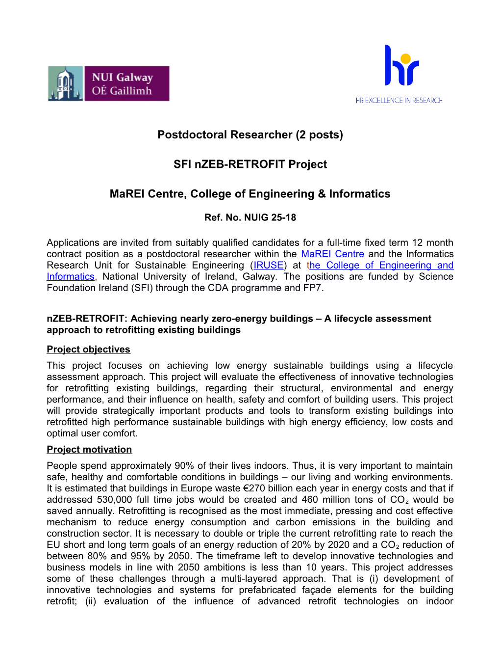 SFI Nzeb-RETROFIT Project