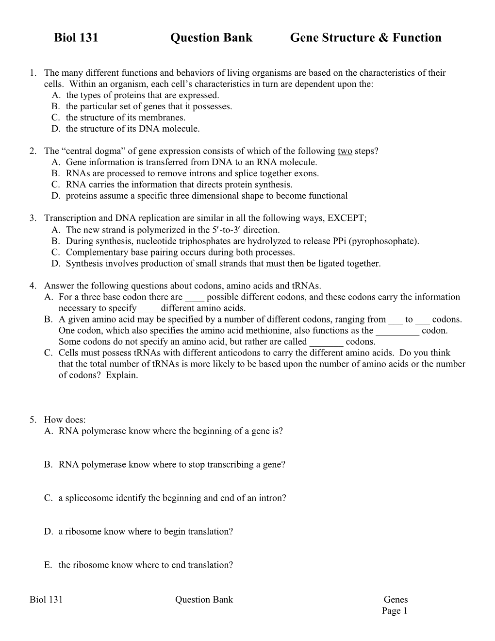 Analytical Questions 1 - Molecular Structure