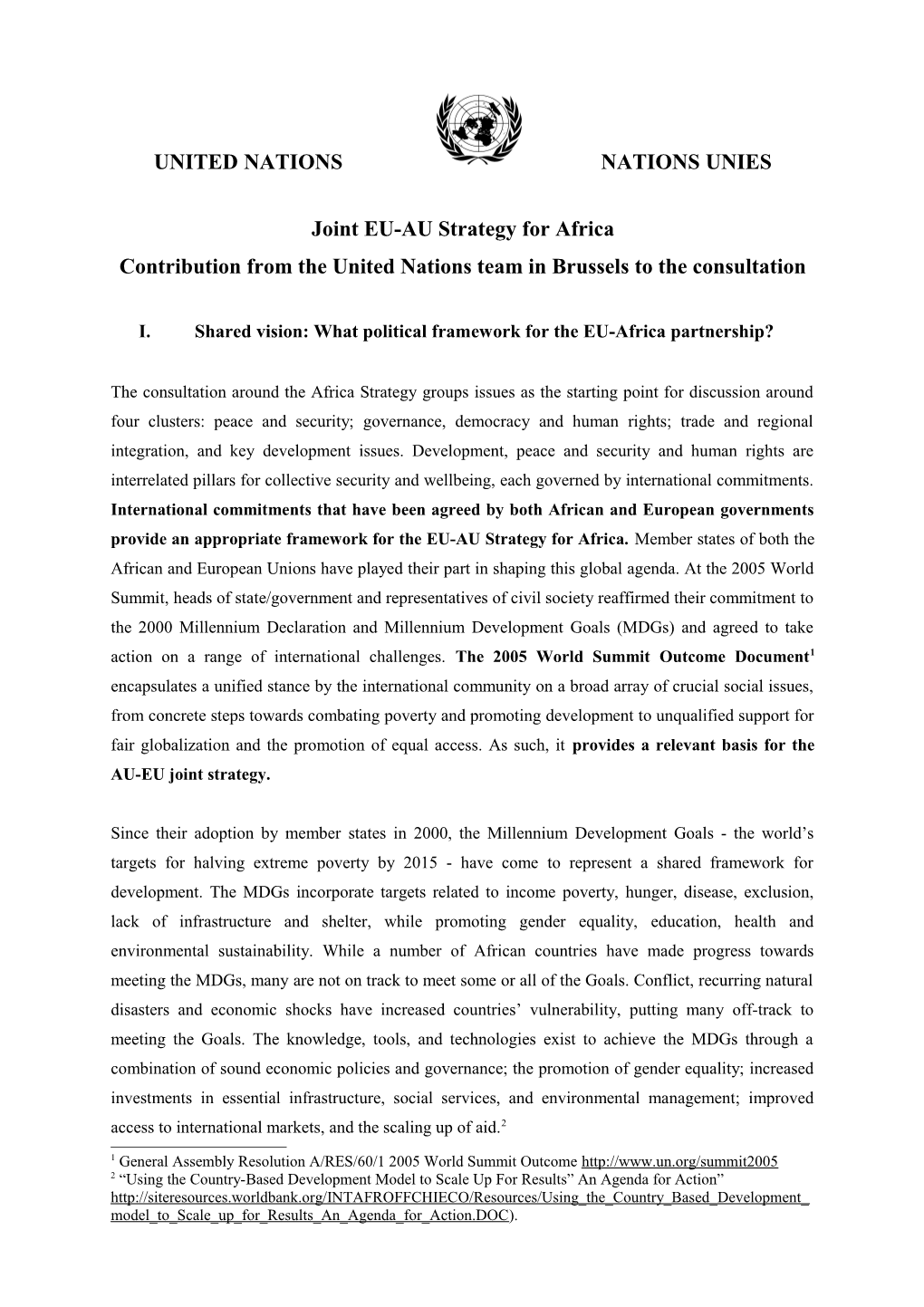 Joint EU-AU Strategy for Africa