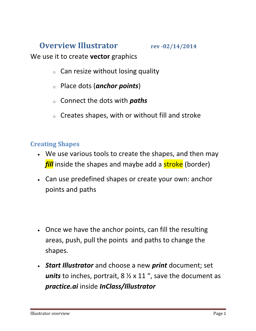Overview Illustrator Rev -02/14/2014