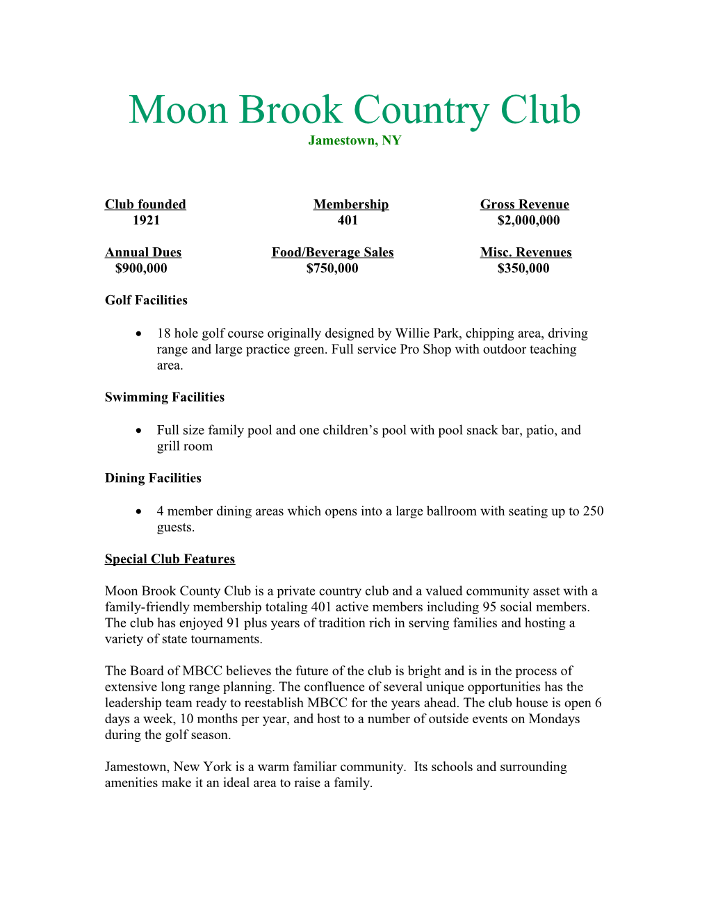 Moon Brook Country Club