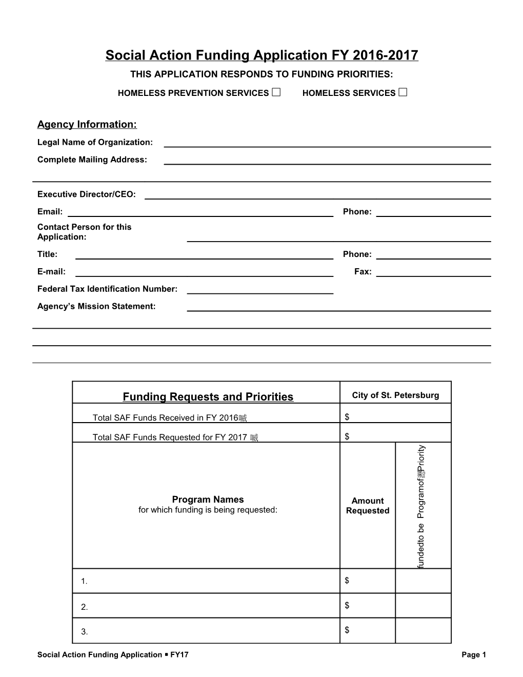 FY 2006-2007 Social Action Funding Application