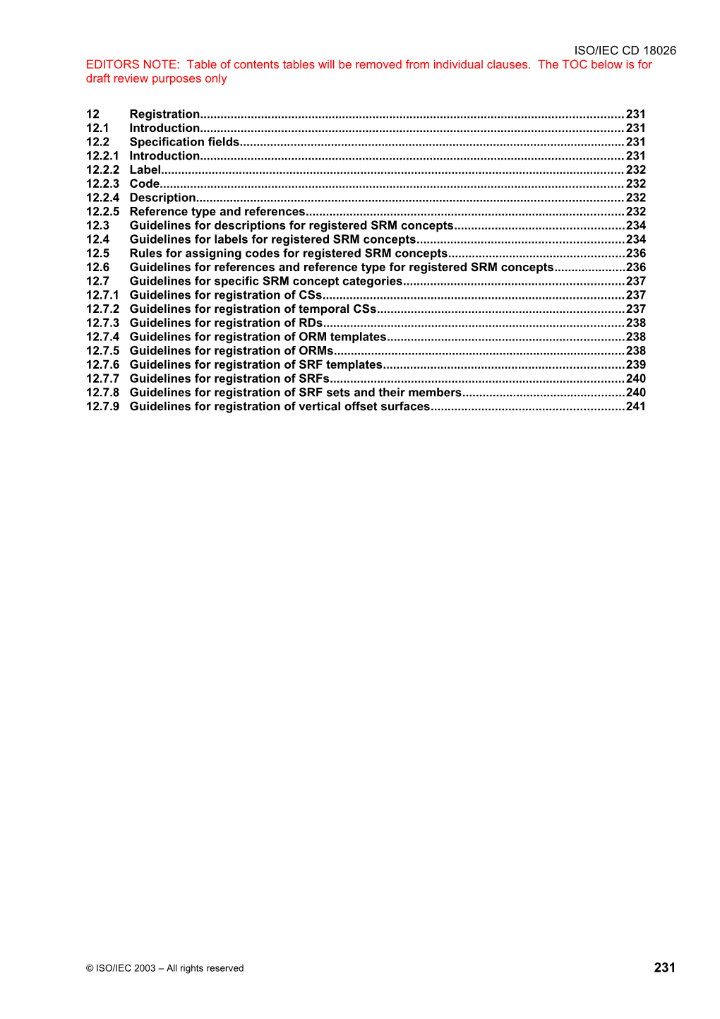 ISO/IEC 18026 - Clause 12 (Registration)