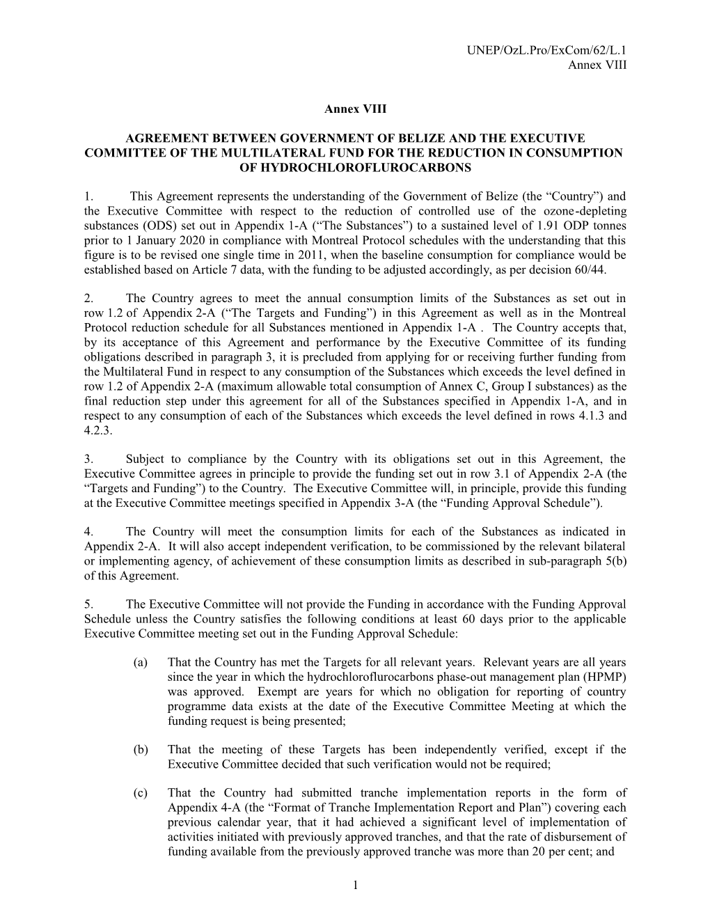 Draft Agreement - Belize