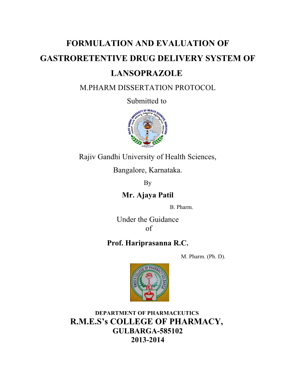 Formulation and Invitro Evaluation of Captopril Floating Matrix Tablets