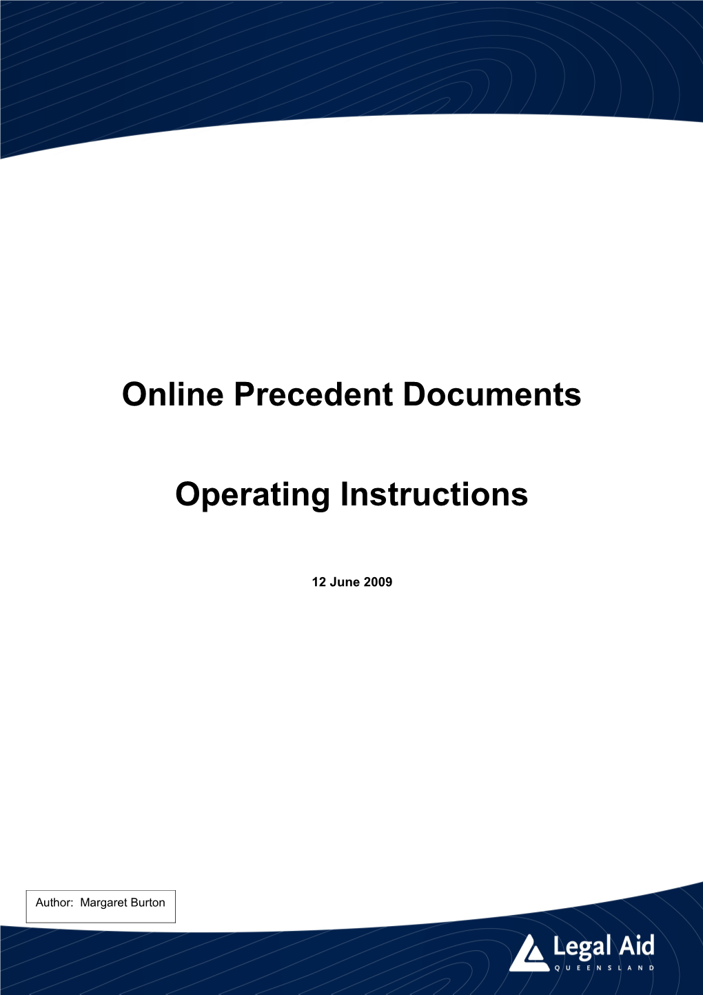 Legal Aid Queensland Precedents Instructions