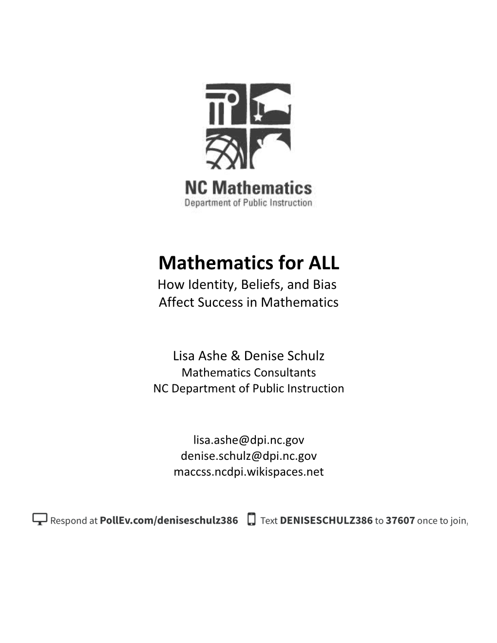 Mathematics for ALL