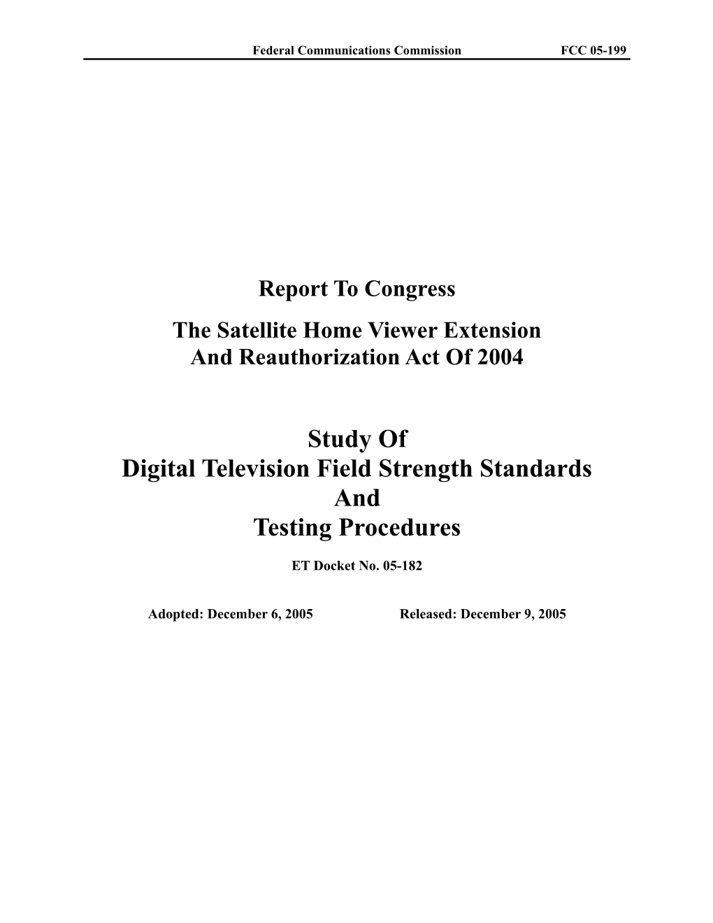 Federal Communications Commissionfcc 05-199