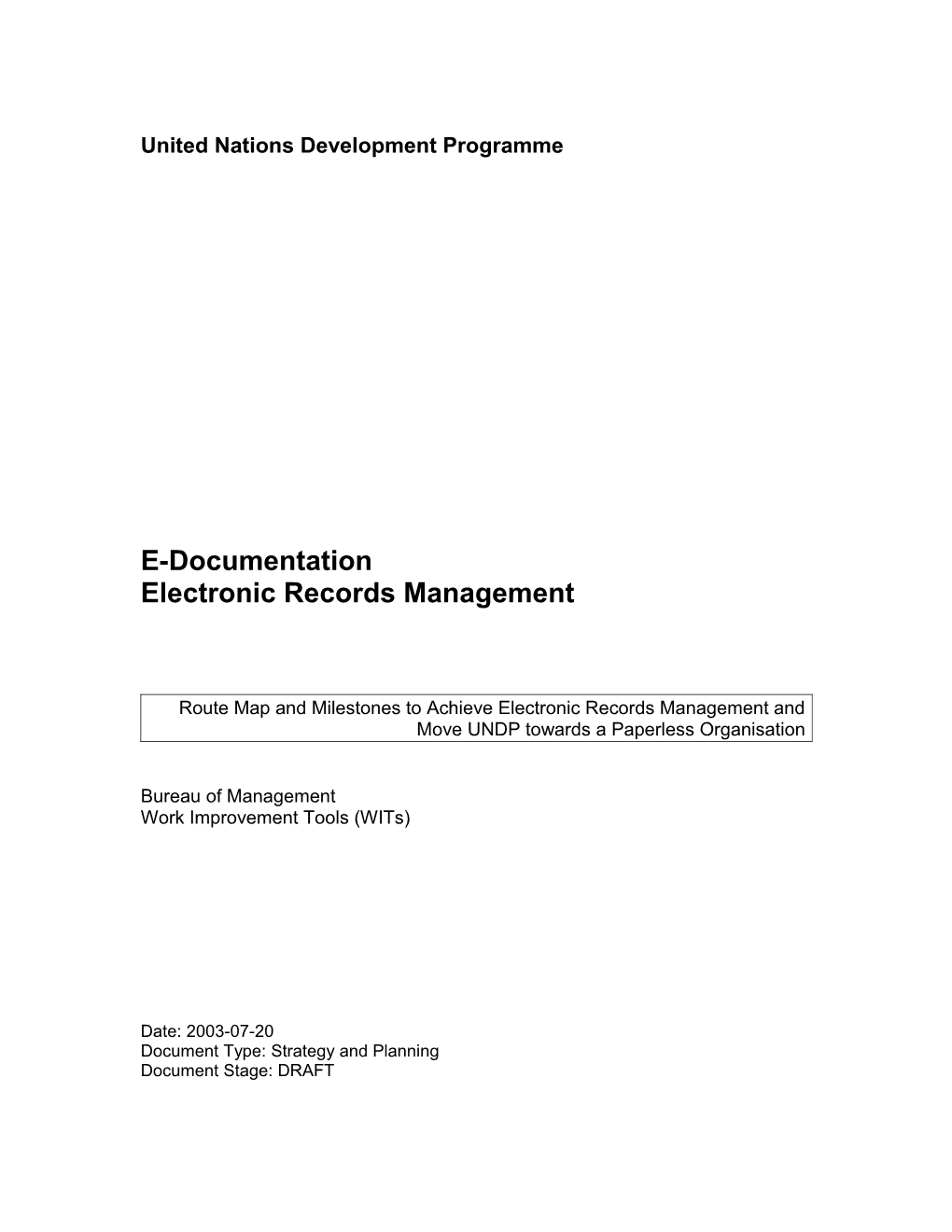 Electronic Records Management Route Map