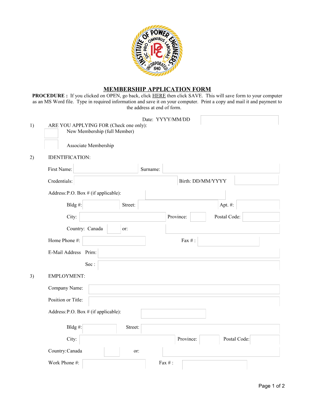 On-Line Application Form