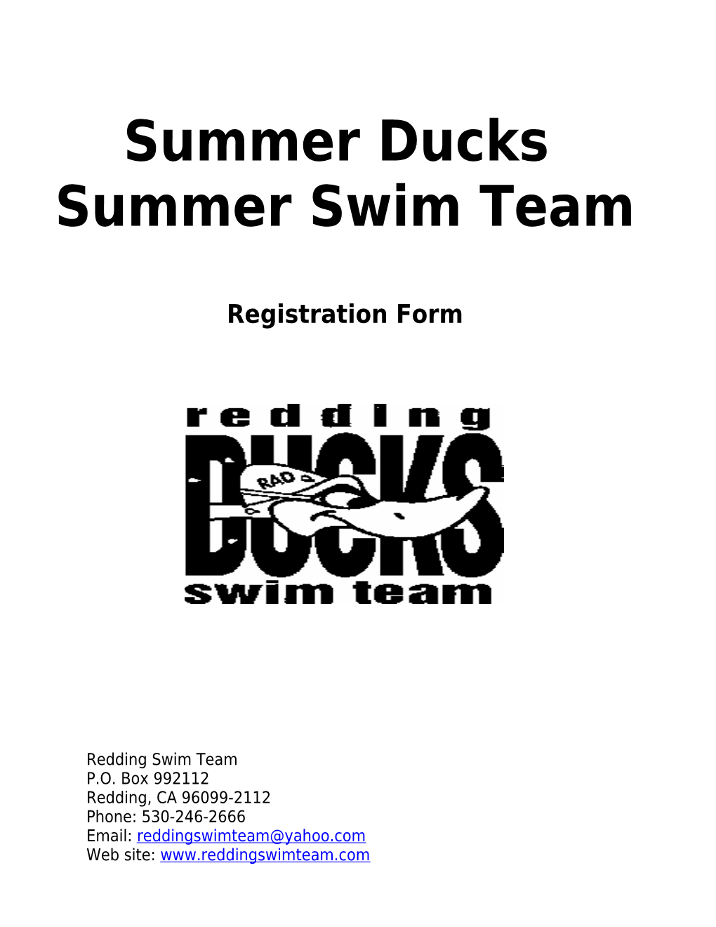 Summer Swim Team