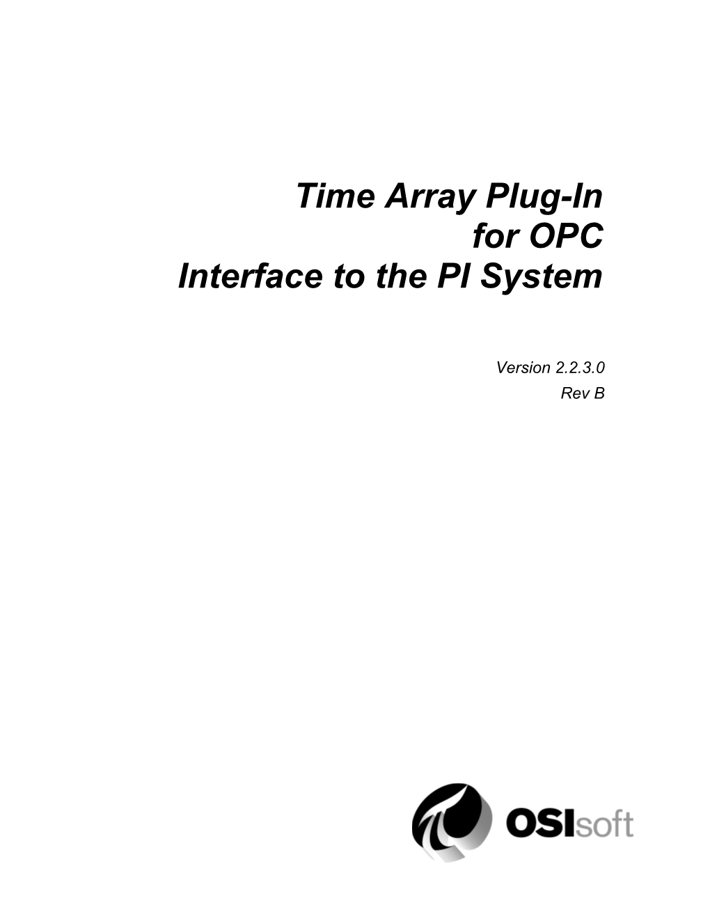 Time Array Plug-In for OPC Interface to the PI System