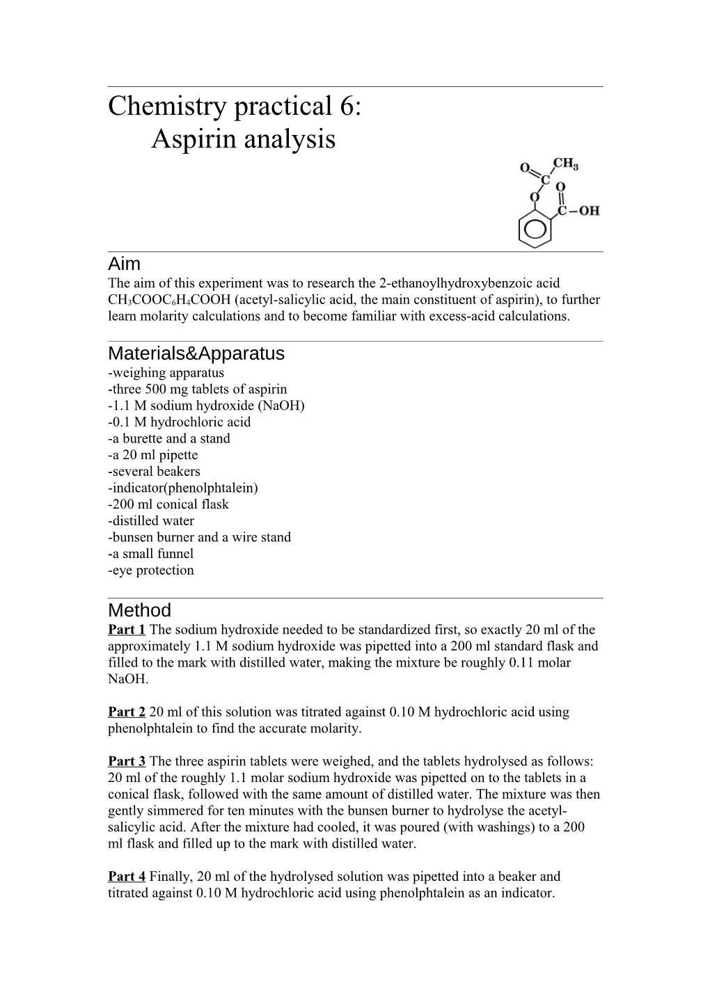 Chemistry Practical 6