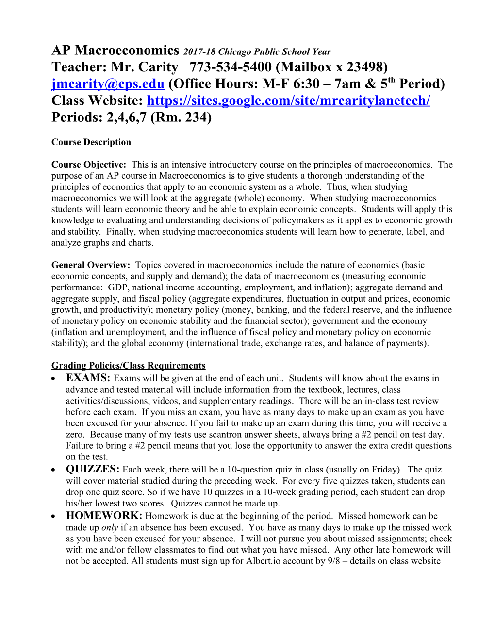 US History B 2005-06 Chicago Public School Year