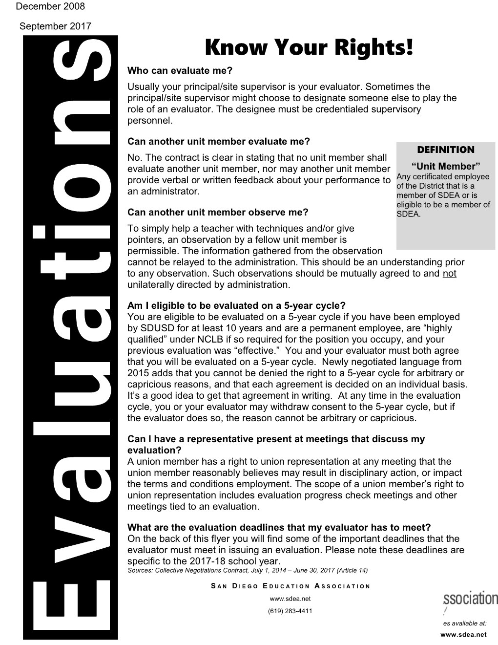 Certificated Evaluation Timelines