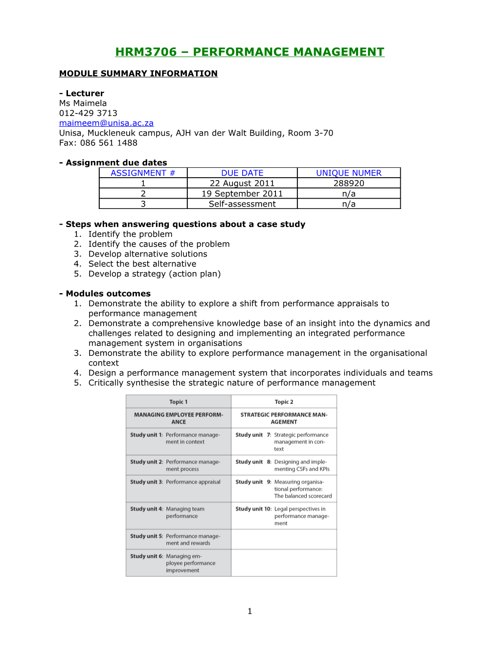 Hrm3706 Performance Management