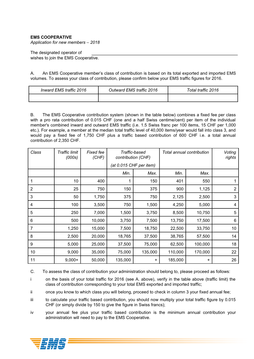 Application for New Members 2018