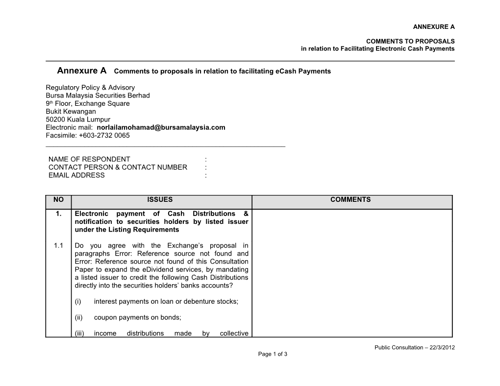 In Relation to Facilitating Electronic Cash Payments