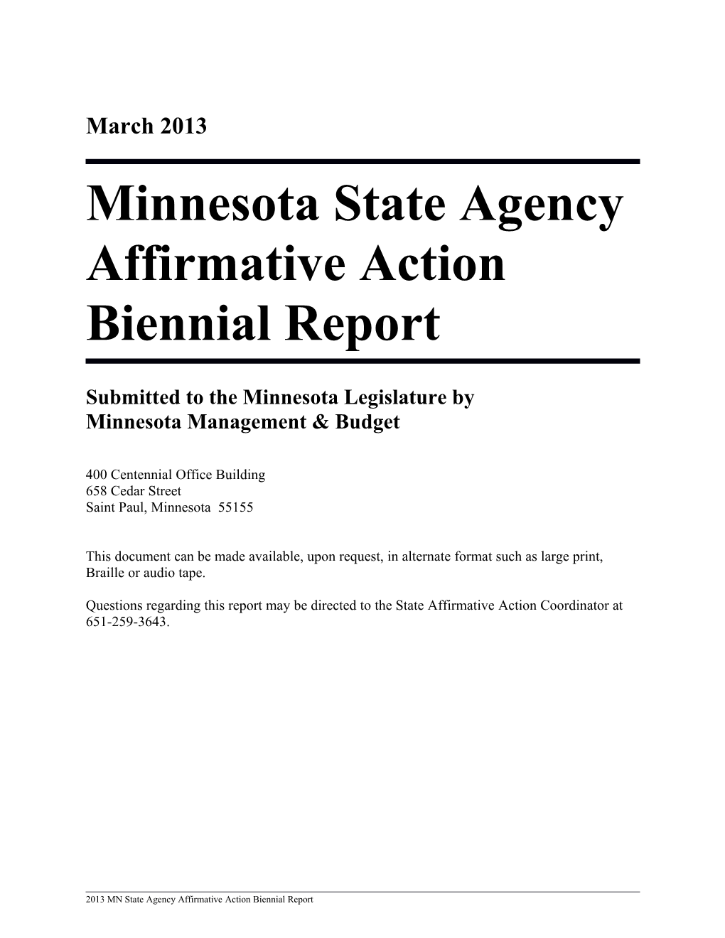Minnesota State Agency Affirmative Action