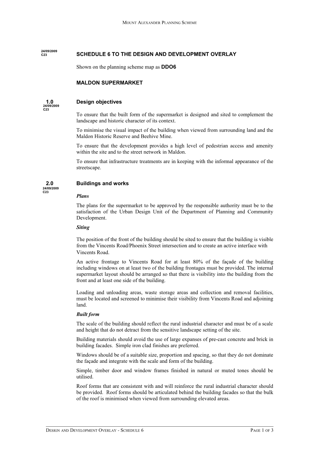 Mountalexanderplanning Scheme