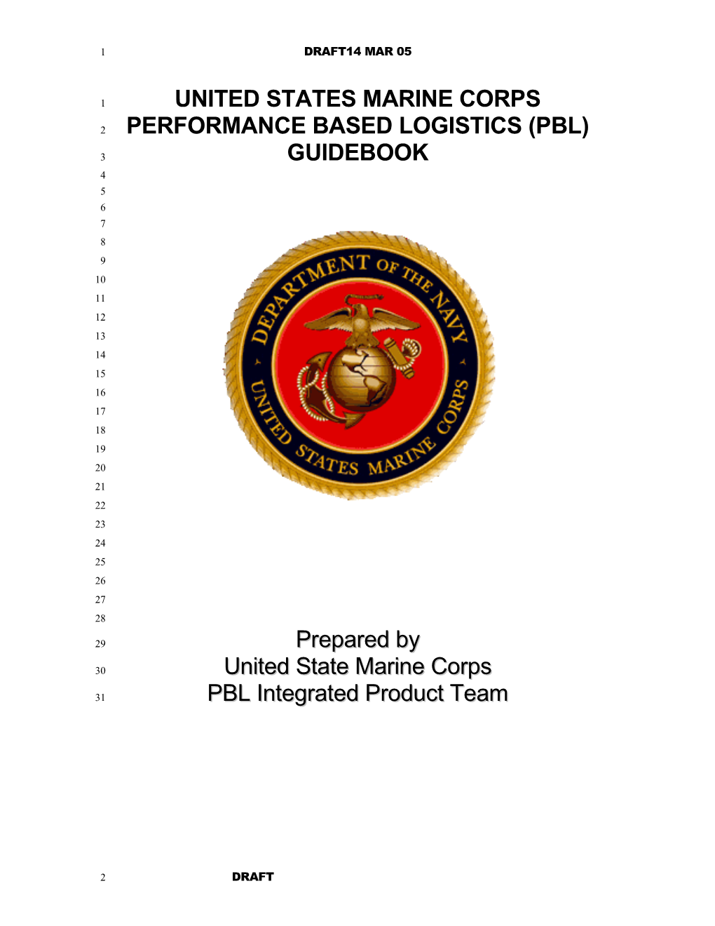 DRAFT USMC PBL Guide 2005