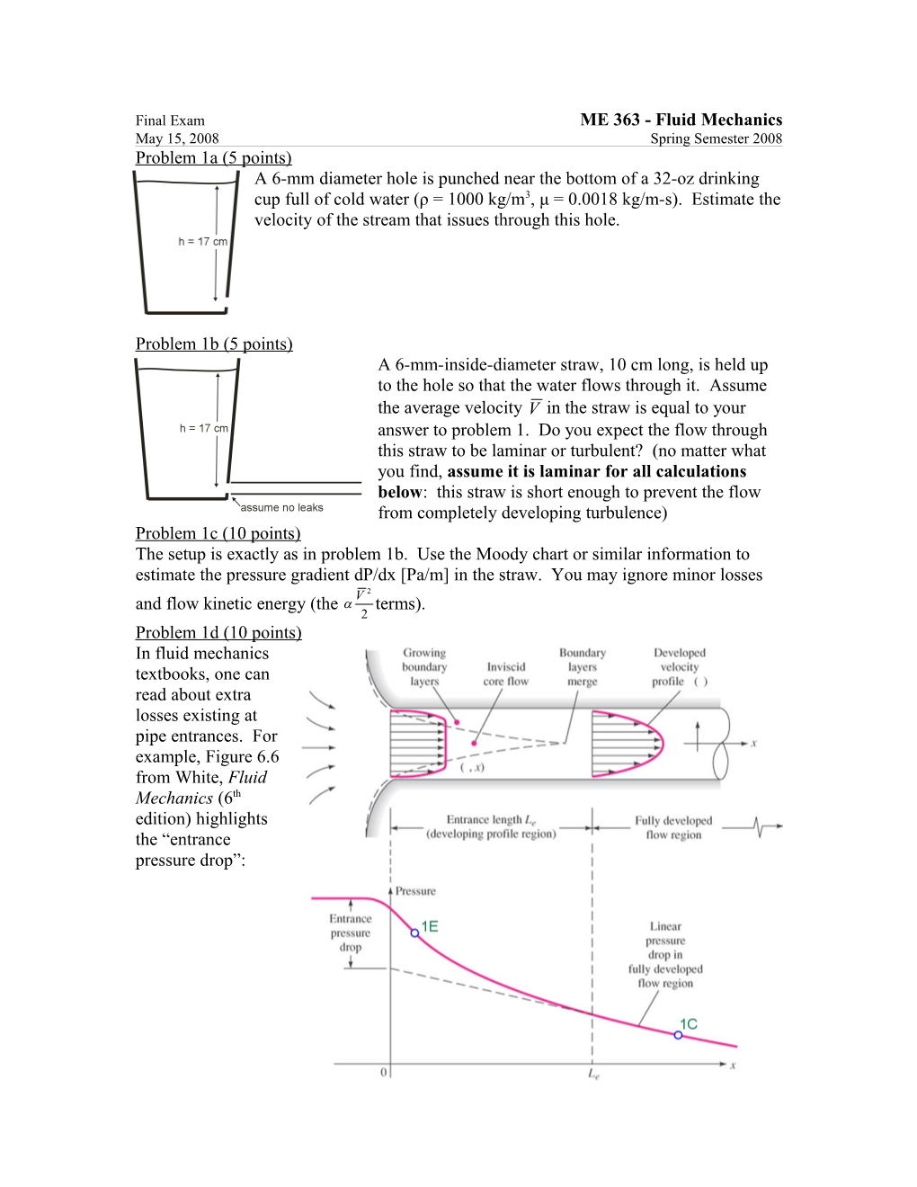 Final Examme 363 - Fluid Mechanics