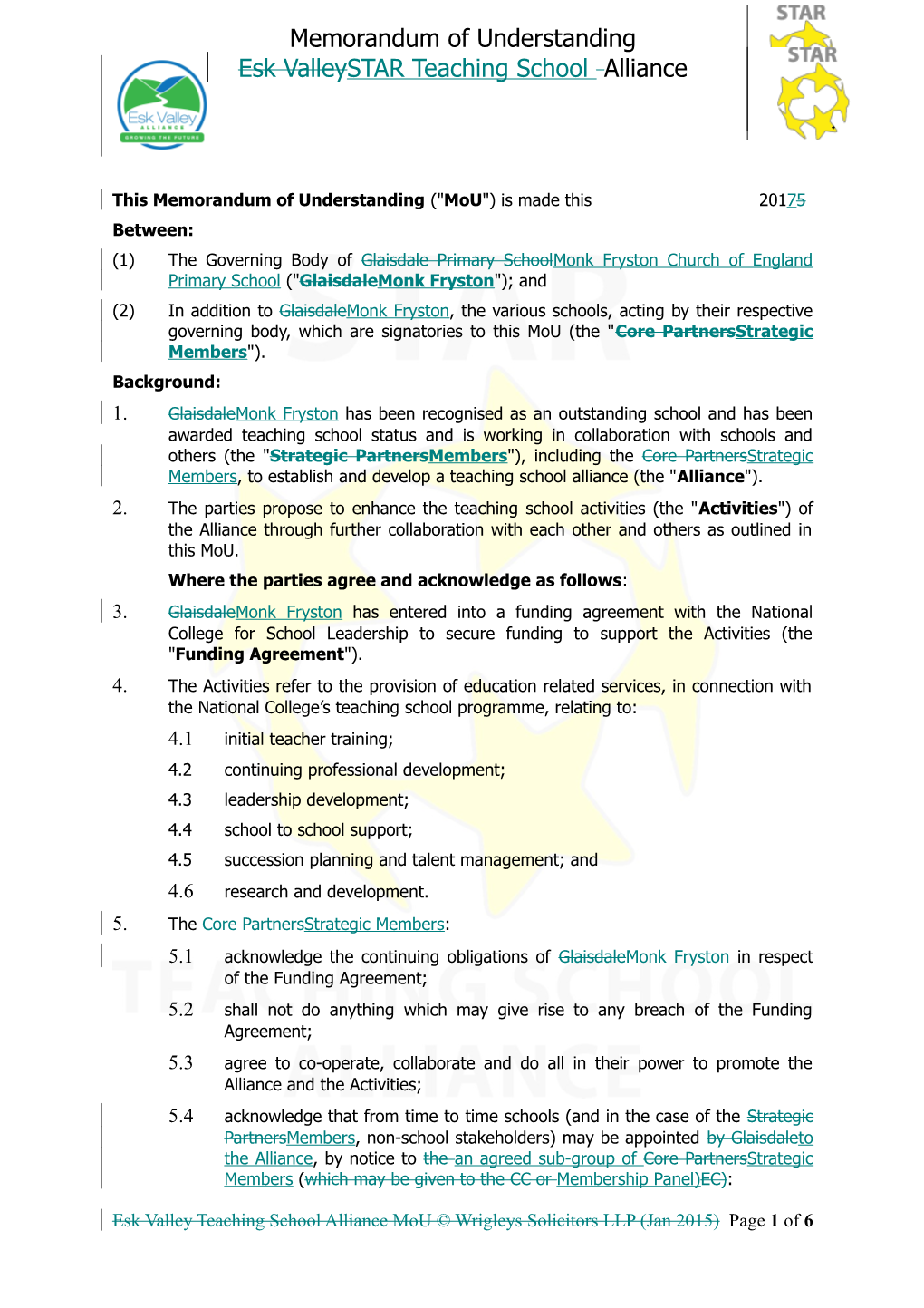 Gawthorpe Community Academy Trustmemorandum of Understanding