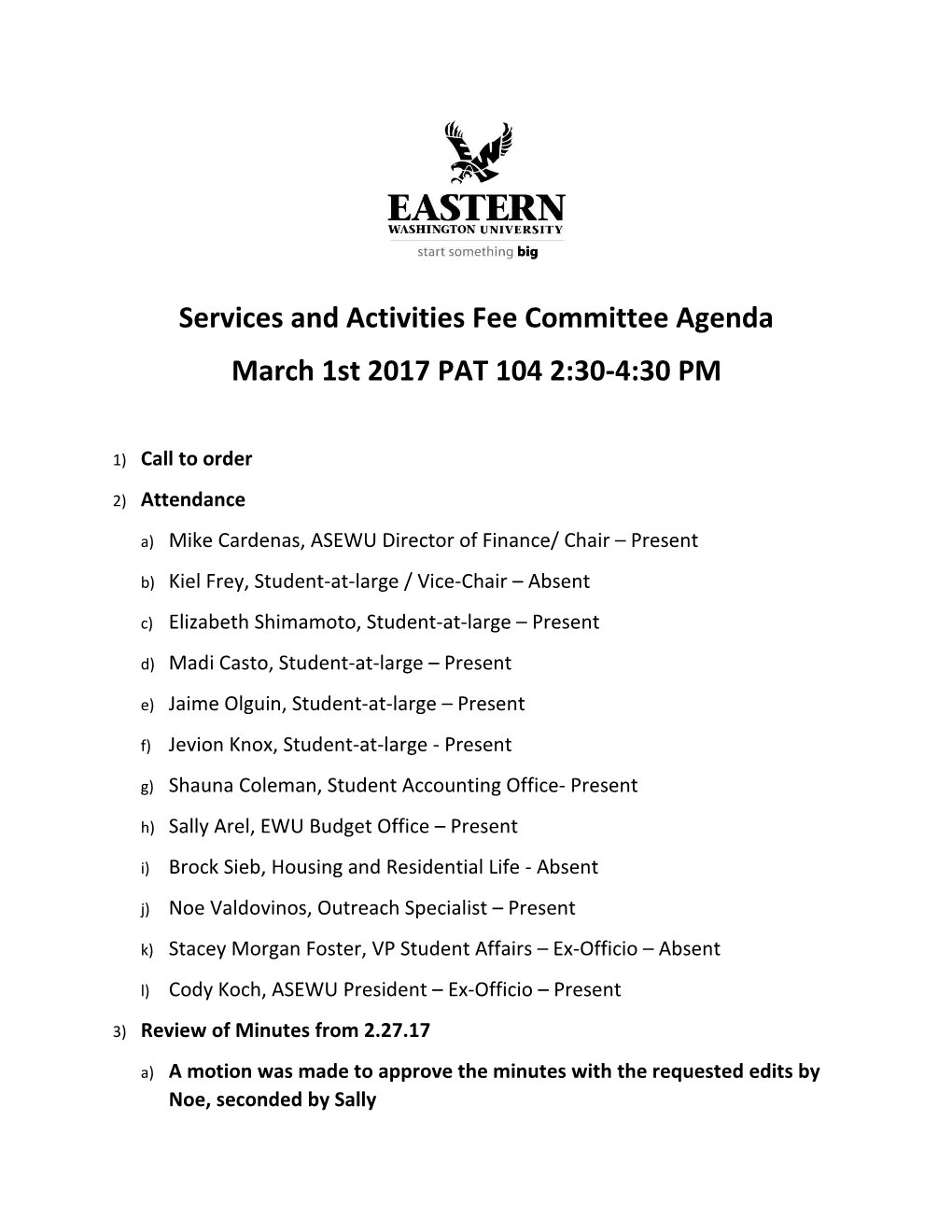 Services and Activities Fee Committeeagenda