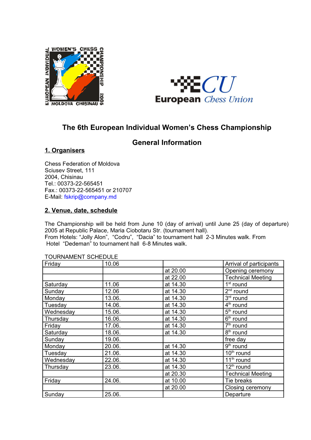 The 6Th European Individual Women S Chess Championship