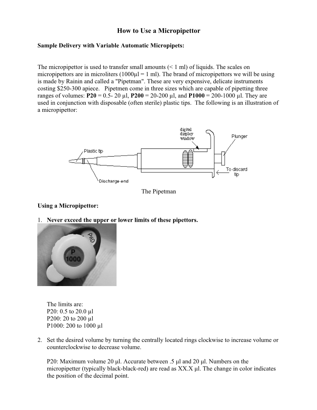 How to Use a Micropipettor