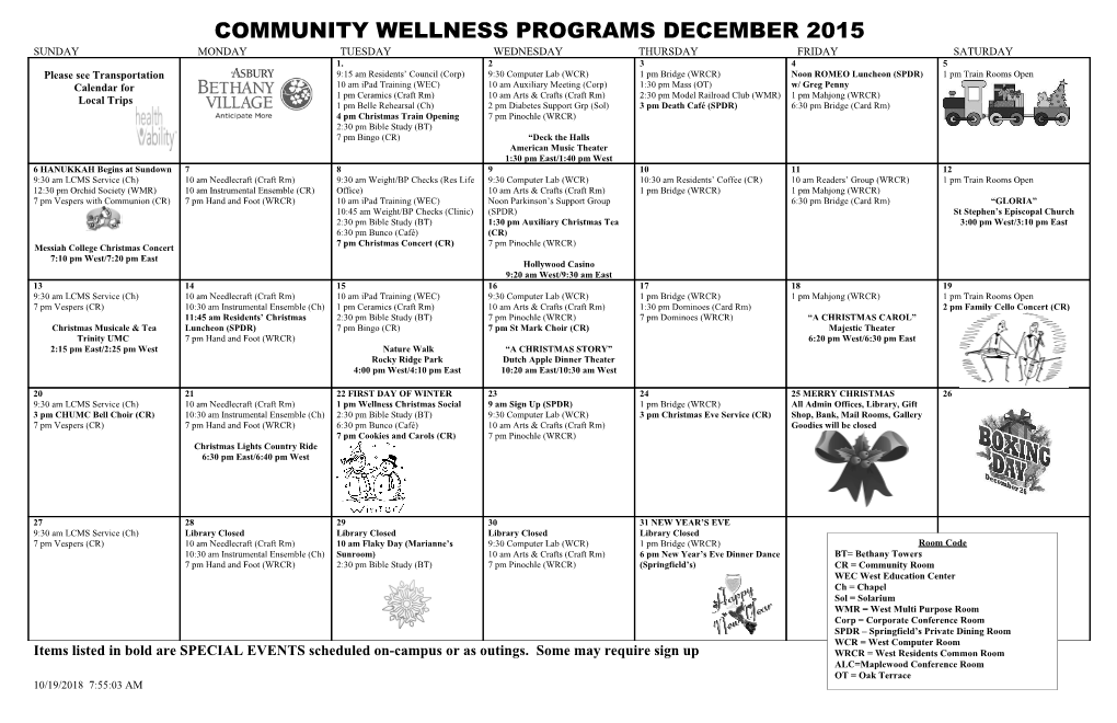 Community Wellness Programsdecember 2015