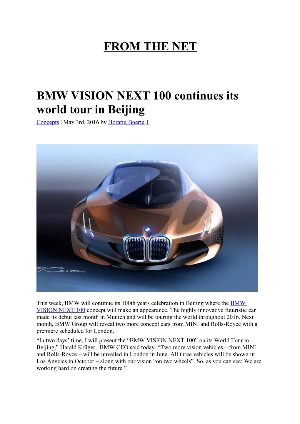 BMW VISION NEXT 100 Continues Its World Tour in Beijing