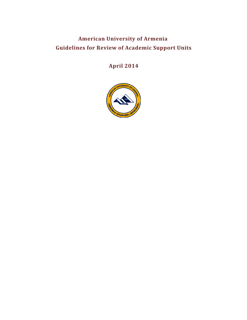 Guidelines for Review of Academic Support Units