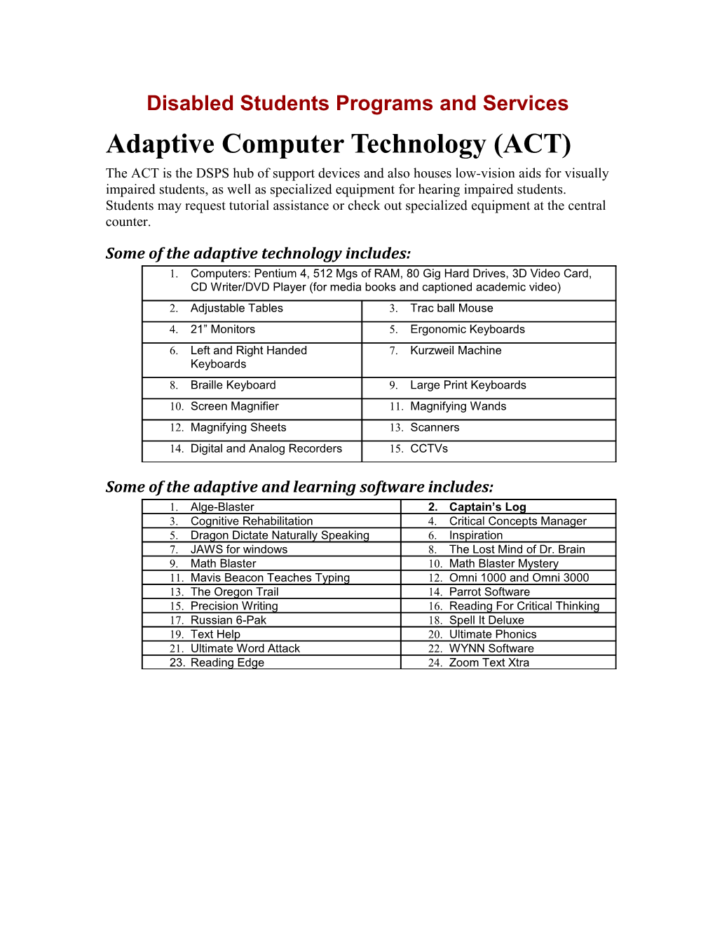 Disabled Students Programs and Services