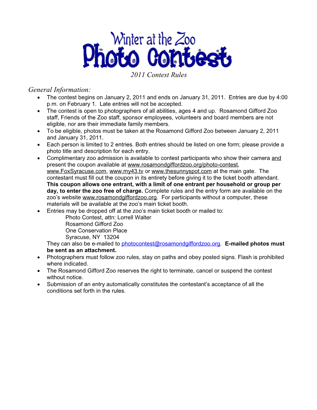 2011 Contest Rules