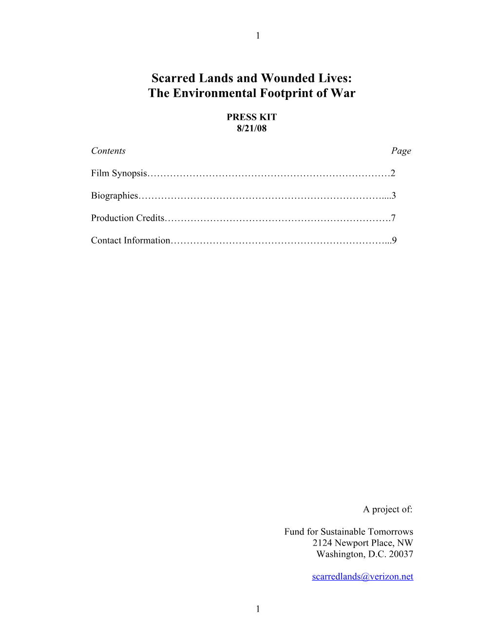 Scarred Lands and Wounded Lives: the Environmental Footprint of War